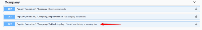 New API method - possibility to download non-working days.